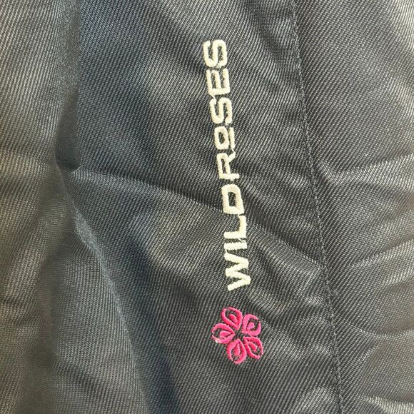 Wild roses insulated ski snowboard pants black pink size small snow - Picture 2 of 7
